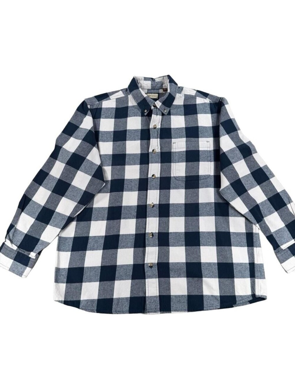 Hobbs Creek Men's XL Long Sleeve Blue and White  Flannel Button-Down Shirt